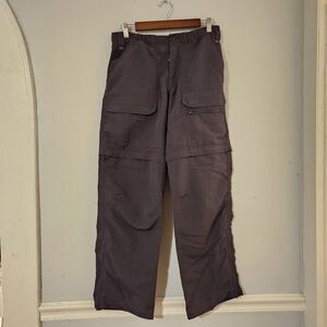 Eddie Bauer Convertible Cargo Pants Zip Off Shorts Gray Small 30 Multipocket